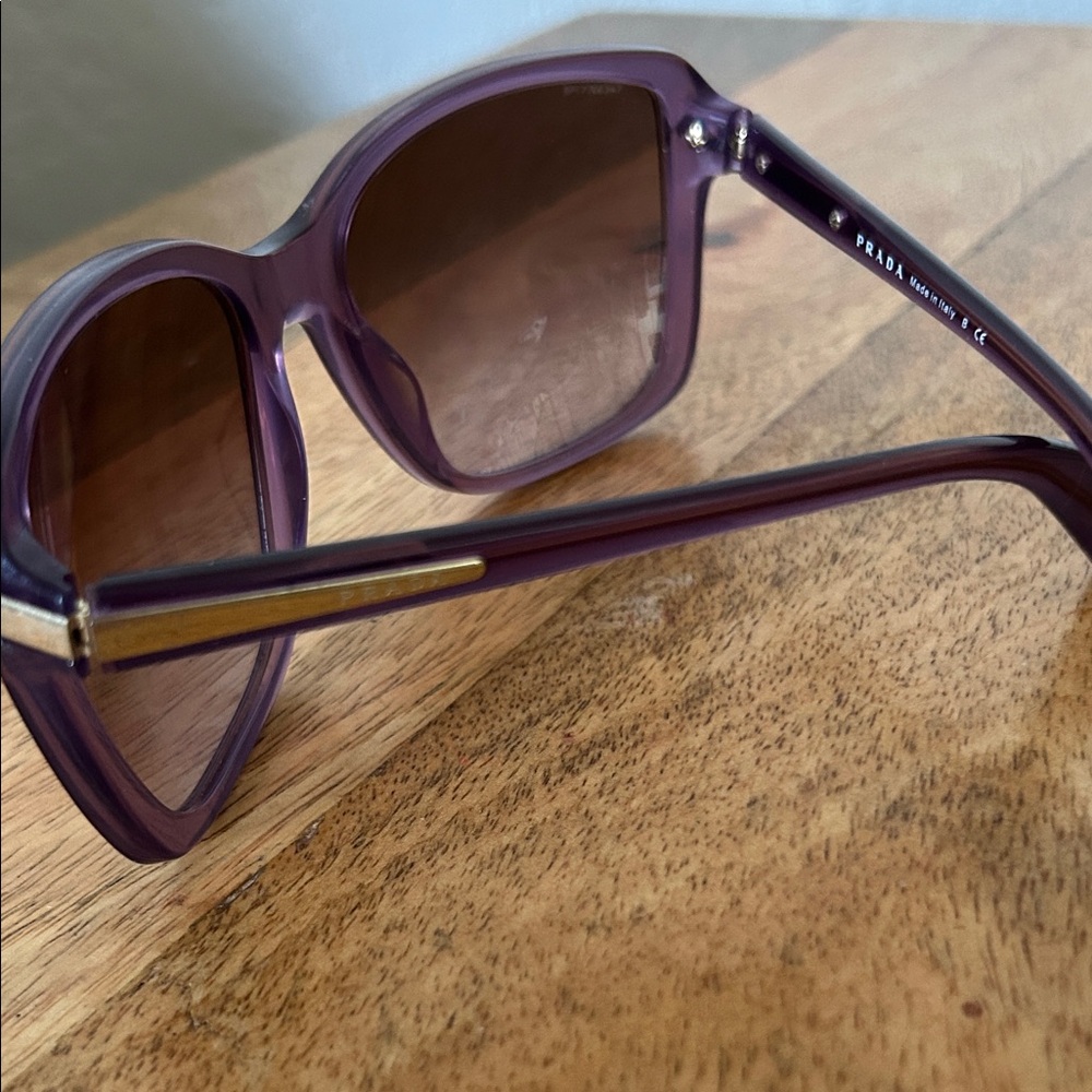 Prada Purple Cat-Eye Sunglasses with Brown Lenses - Picture 3 of 5